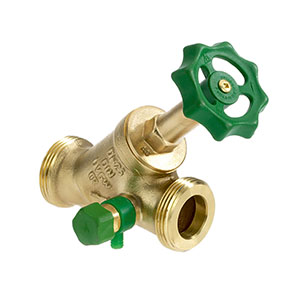 1507500 - CR-Brass Free-flow valve male thread, rising, with drain valve