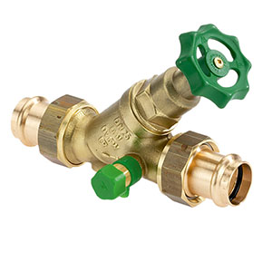 1531350 - CR-Brass Free-flow valve Viega Profipress, not-rising, with drain valve