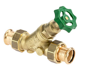 1534180 - CR-Brass Free-flow valve SANHA Press, not-rising, without drain valve