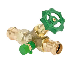 1583540 - CR-Brass Free-flow valve Viega Profipress, not-rising, with drain valve