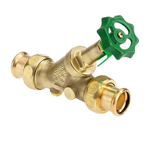 1632180 - CR-Brass Combined Free-flow and Backflow-preventer Valve SANHA Press, rising, without drain valve