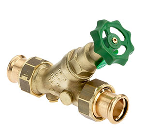 1634350 - CR-Brass Combined Free-flow and Backflow-preventer Valve SANHA Press, not-rising, without drain valve