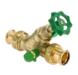 1635540 - CR-Brass Combined Free-flow and Backflow-preventer Valve SANHA Press, not-rising, with drain valve