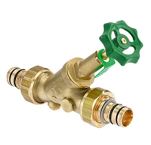 1636180 - CR-Brass Combined Free-flow and Backflow-preventer Valve Geberit Mepla, rising, without drain valve