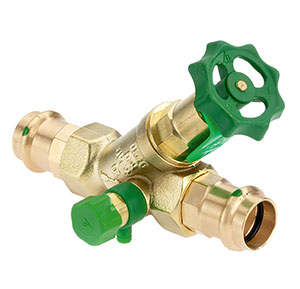 1683540 - CR-Brass Combined Free-flow and Backflow-preventer Valve Viega Profipress, not-rising, with drain valve