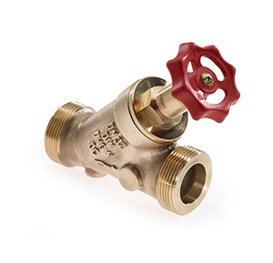 3506405 - Red-brass Free-flow valve with plugs on both sides, male thread Type Kombi, without drain valve