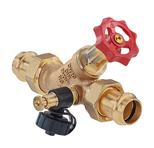 3631420 - Red-brass Combined Free-flow and Backflow-preventer valve with drain valve,  male thread, Viega Profipress