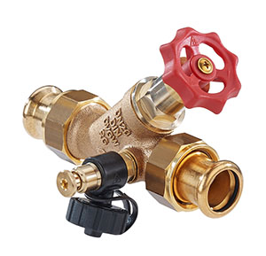 3633220 - Red-brass Combined Free-flow and Backflow-preventer valve with drain valve,  male thread, SANHA Press