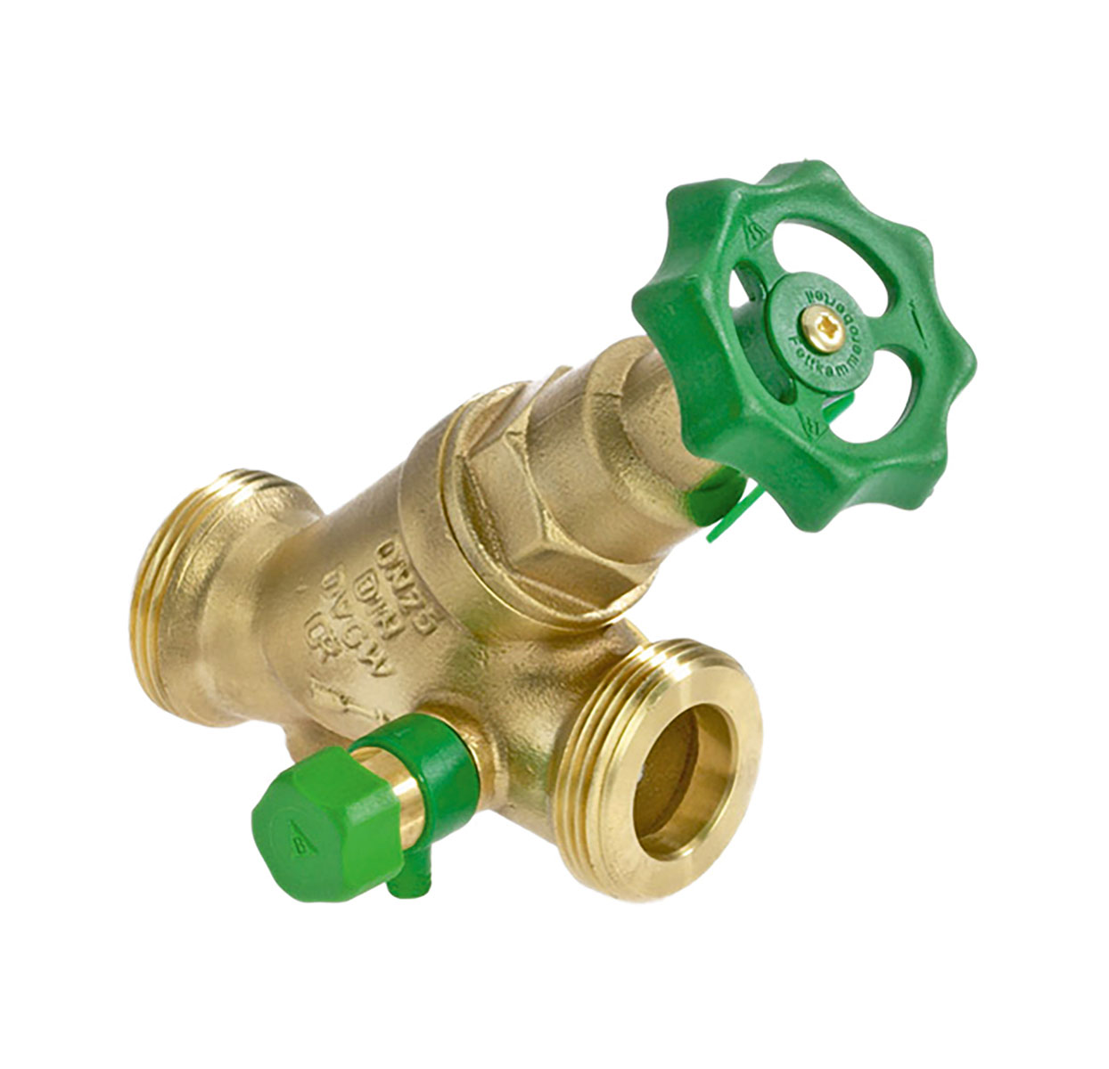 1608200 - CR-Brass Combined Free-flow and Backflow-preventer Valve male thread „Kombi