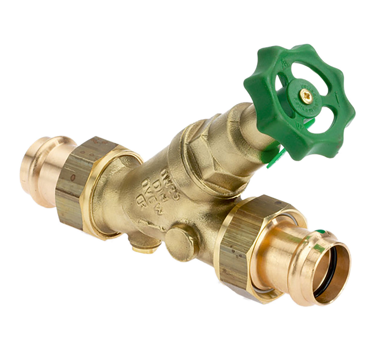 1630350 - CR-Brass Combined Free-flow and Backflow-preventer Valve Viega Profipress, not-rising, without drain valve