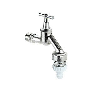 1101151 - Brass draw-off tap with tube aerator and Backflow-preventer T-handle