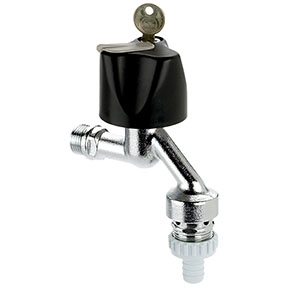 1125151 - Brass Water-Safe draw-off tap with tube aerator and backflow-preventer lockable upper-part