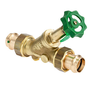1628420 - CR-Brass Combined Free-flow and Backflow-preventer Valve Viega Profipress, rising, without drain valve