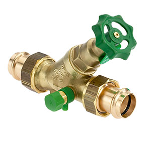 1631540 - CR-Brass Combined Free-flow and Backflow-preventer Valve Viega Profipress, not-rising, with drain valve