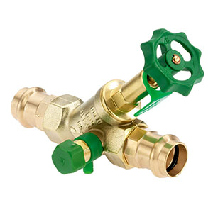 1681420 - CR-Brass Combined Free-flow and Backflow-preventer Valve Viega Profipress, rising, with drain valve