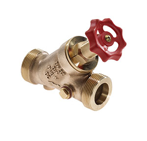 3506155 - Red-brass Free-flow valve with plugs on both sides, male thread Type Kombi, without drain valve