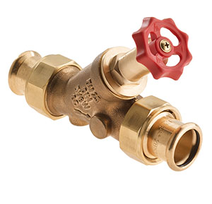 3532280 - Red-brass Free-flow valve SANHA Press, without drain valve