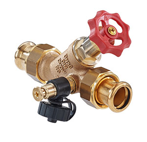 3533150 - Red-brass Free-flow valve SANHA Press, with drain valve