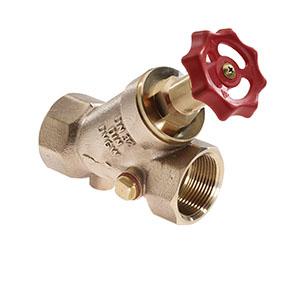 3601155 - Red-brass Combined Free-flow and Backflow-preventer valve with plugs on both sides, female thread, without drain valve