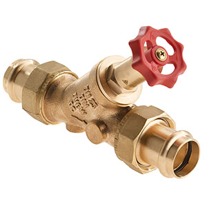 3630180 - Red-brass Combined Free-flow and Backflow-preventer valve without drain valve,  male thread, Viega Profipress
