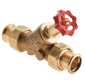 3632420 - Red-brass Combined Free-flow and Backflow-preventer valve without drain valve,  male thread, SANHA Press
