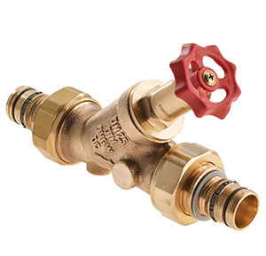3636150 - Red-brass Combined Free-flow and Backflow-preventer valve male thread, Geberit Mepla, without drain valve