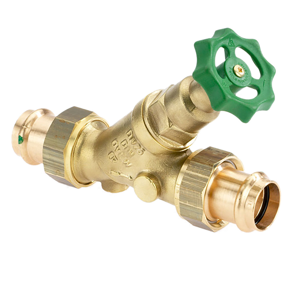 1530150 - CR-Brass Free-flow valve Viega Profipress, not-rising, without drain valve