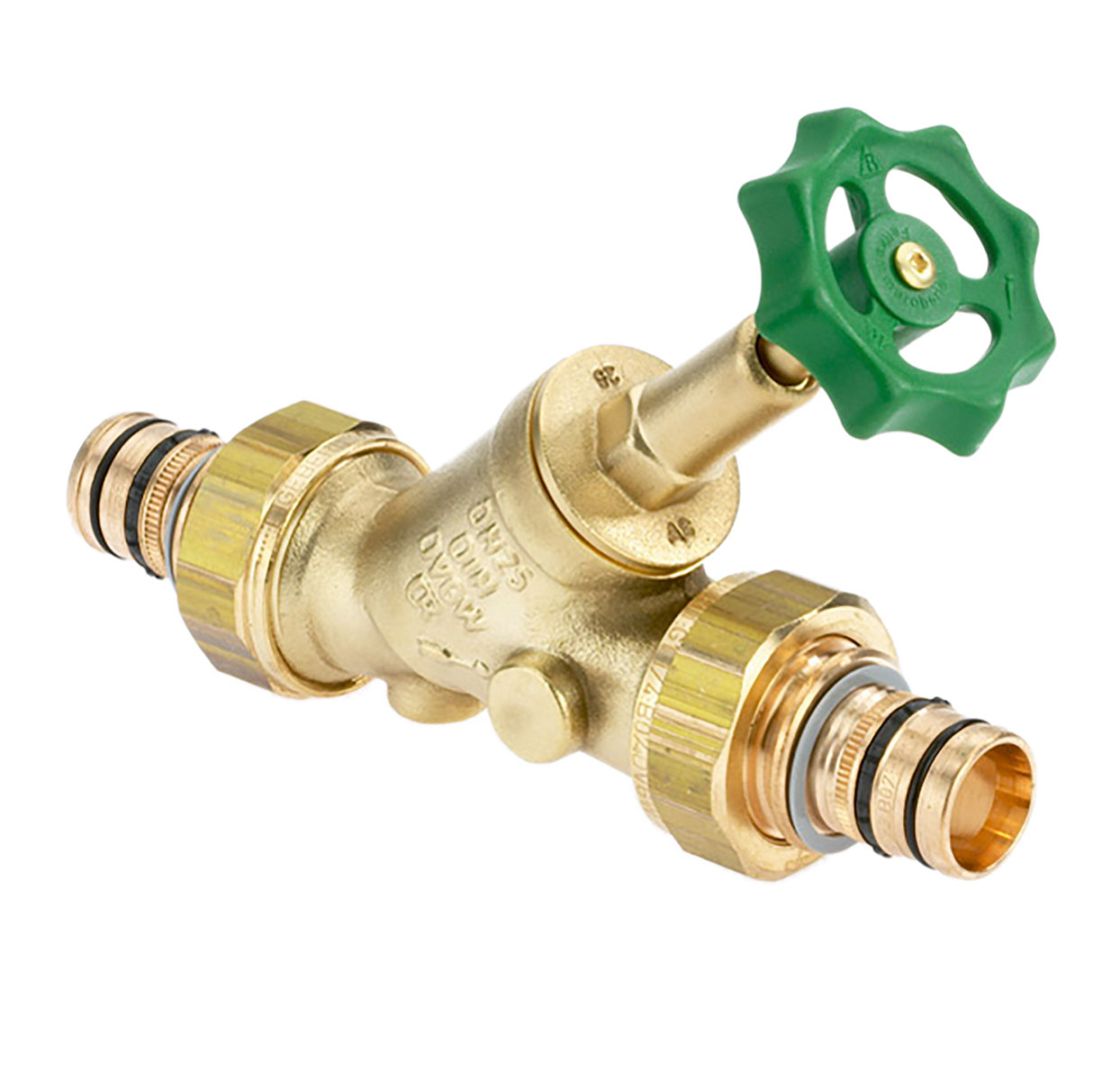 1536540 - CR-Brass Free-flow valve Geberit Mepla, rising, without drain valve