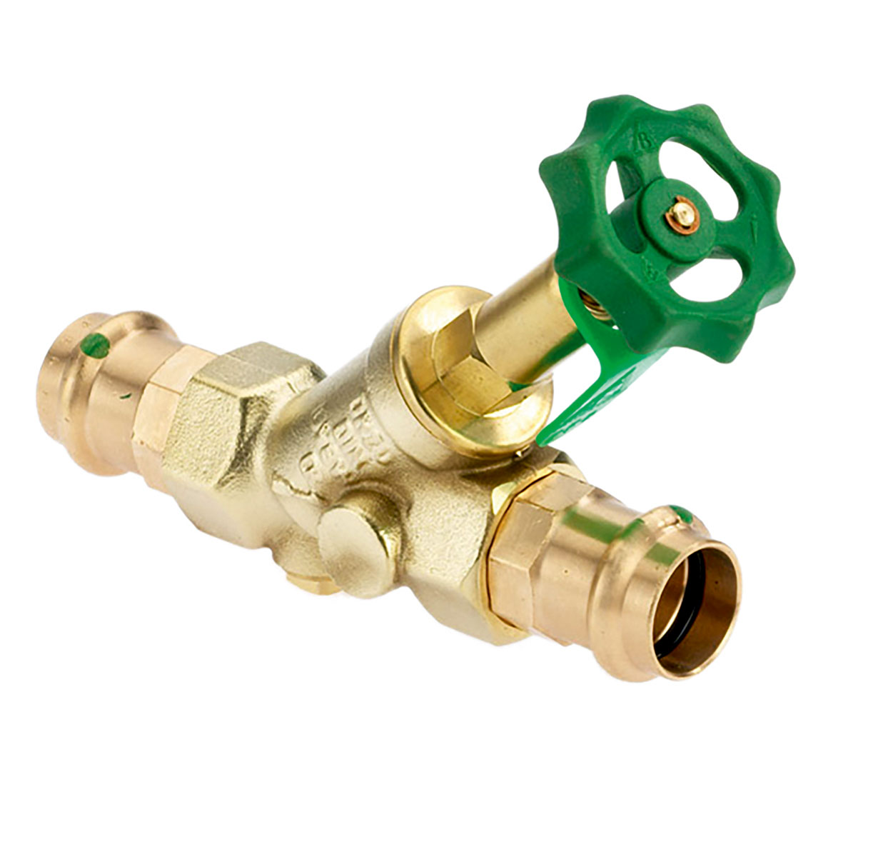 1680420 - CR-Brass Combined Free-flow and Backflow-preventer Valve Viega Profipress, rising, without drain valve