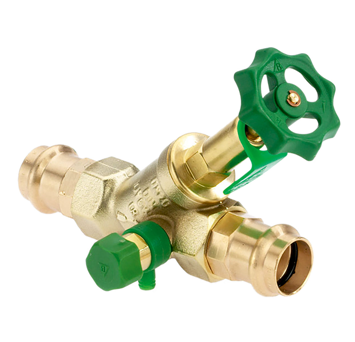 1681350 - CR-Brass Combined Free-flow and Backflow-preventer Valve Viega Profipress, rising, with drain valve