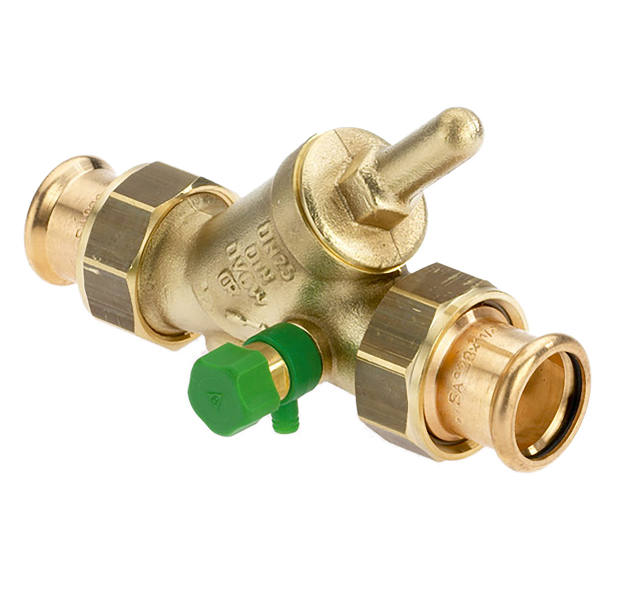 1733280 - CR-Brass Backflow-preventer SANHA Press, with drain valve