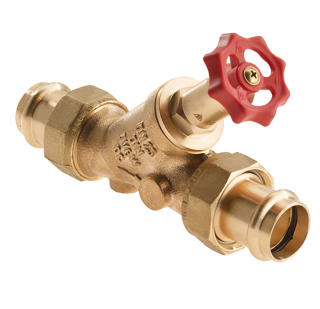 3530540 - Red-brass Free-flow valve Viega Profipress, without drain valve