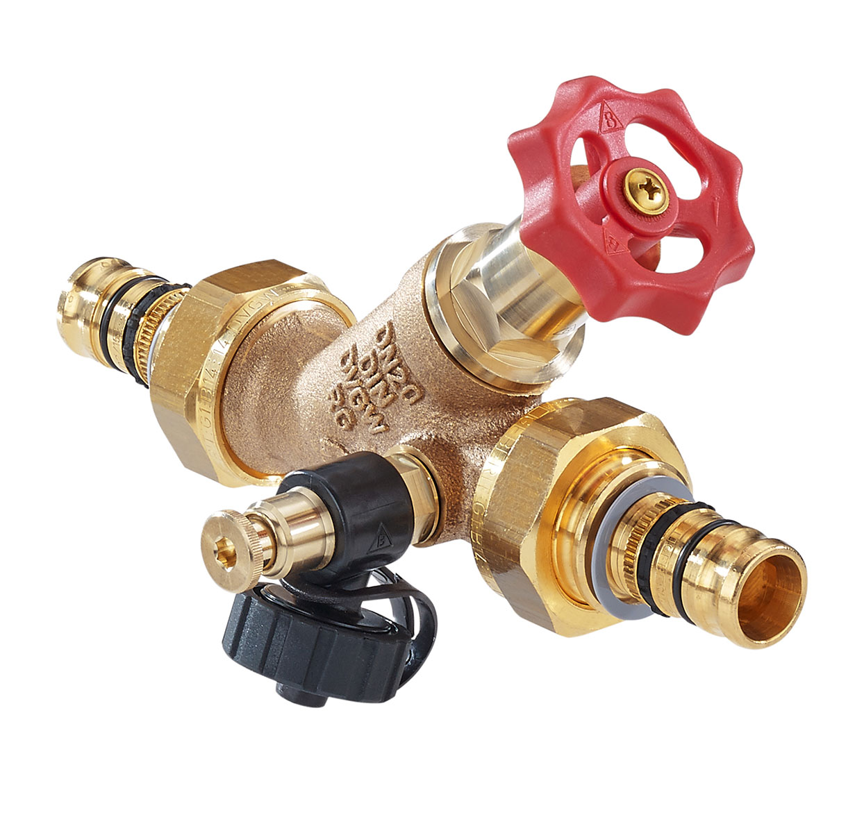 3537280 - Red-brass Free-flow valve male thread, Geberit Mepla, with drain valve