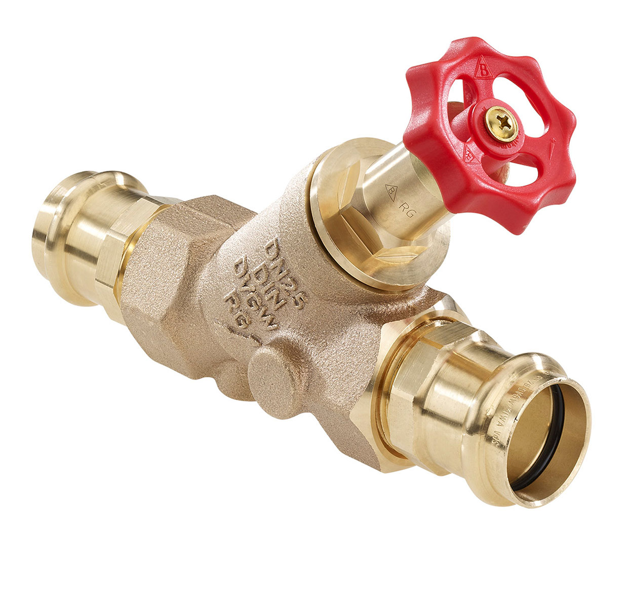 3581150 - Red-brass Free-flow valve female thread, Viega Profipress, without drain valve