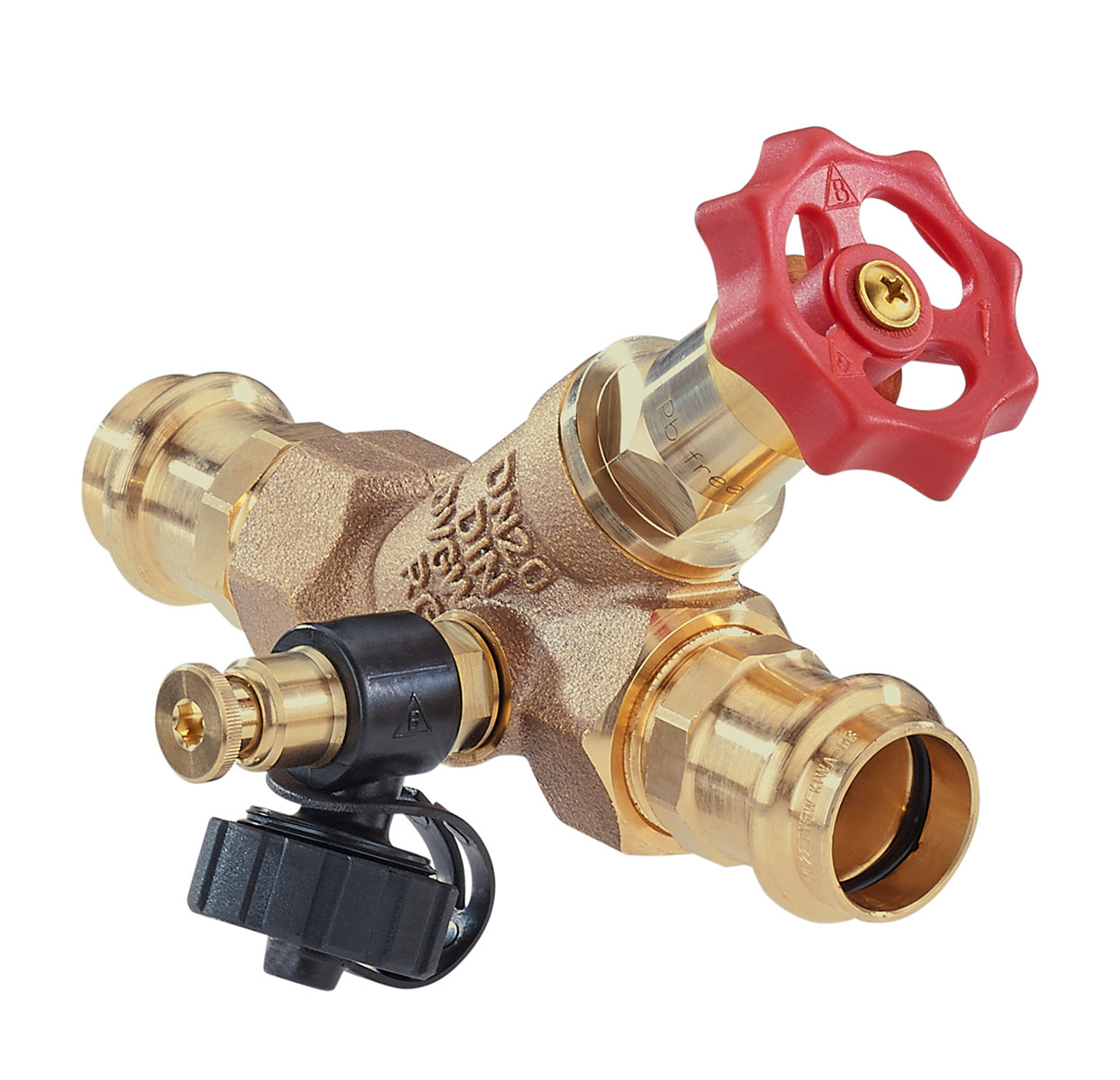 3683220 - Red-brass Combined Free-flow and Backflow-preventer valve female thread, Viega Profipress, with drain valve