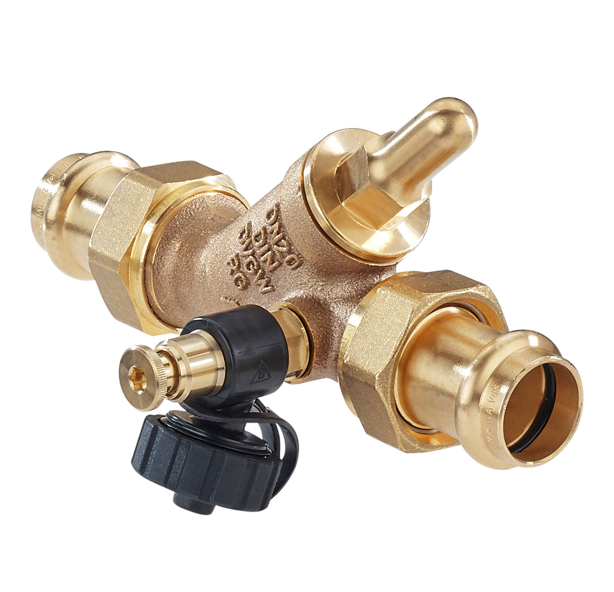 3731220 - Red-brass Backflow-preventer male thread, Viega Profipress, with drain valve