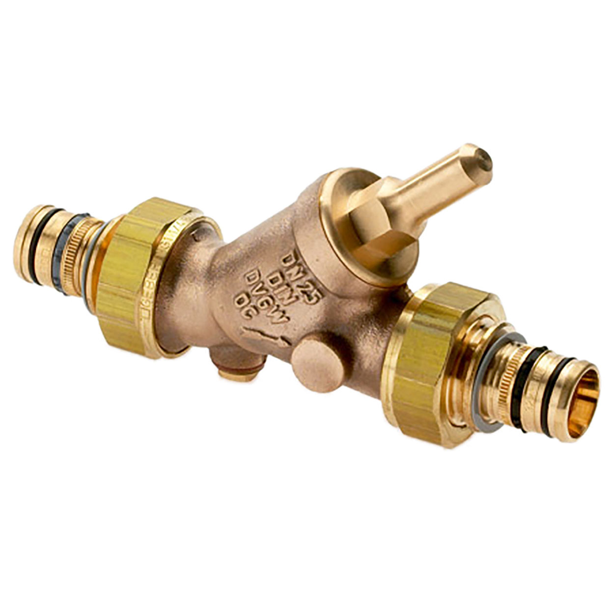 3736280 - Red-brass Backflow-preventer female thread, Geberit Mepla, without drain valve