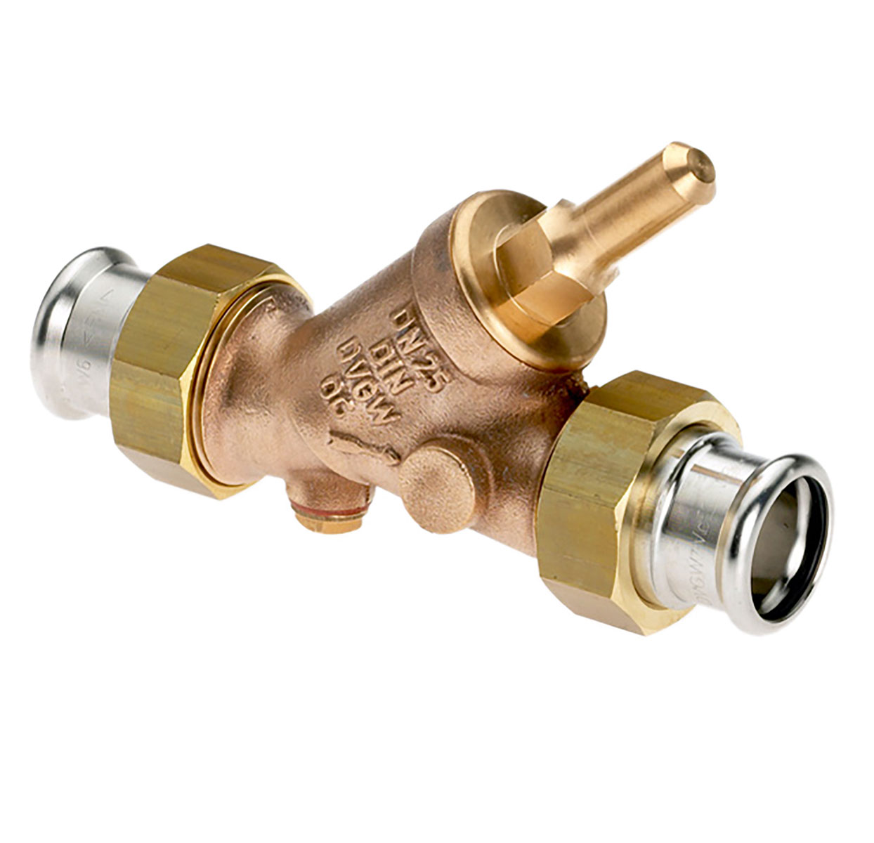 3760280 - Red-brass Backflow-preventer male thread, Geberit Mapress, without drain valve