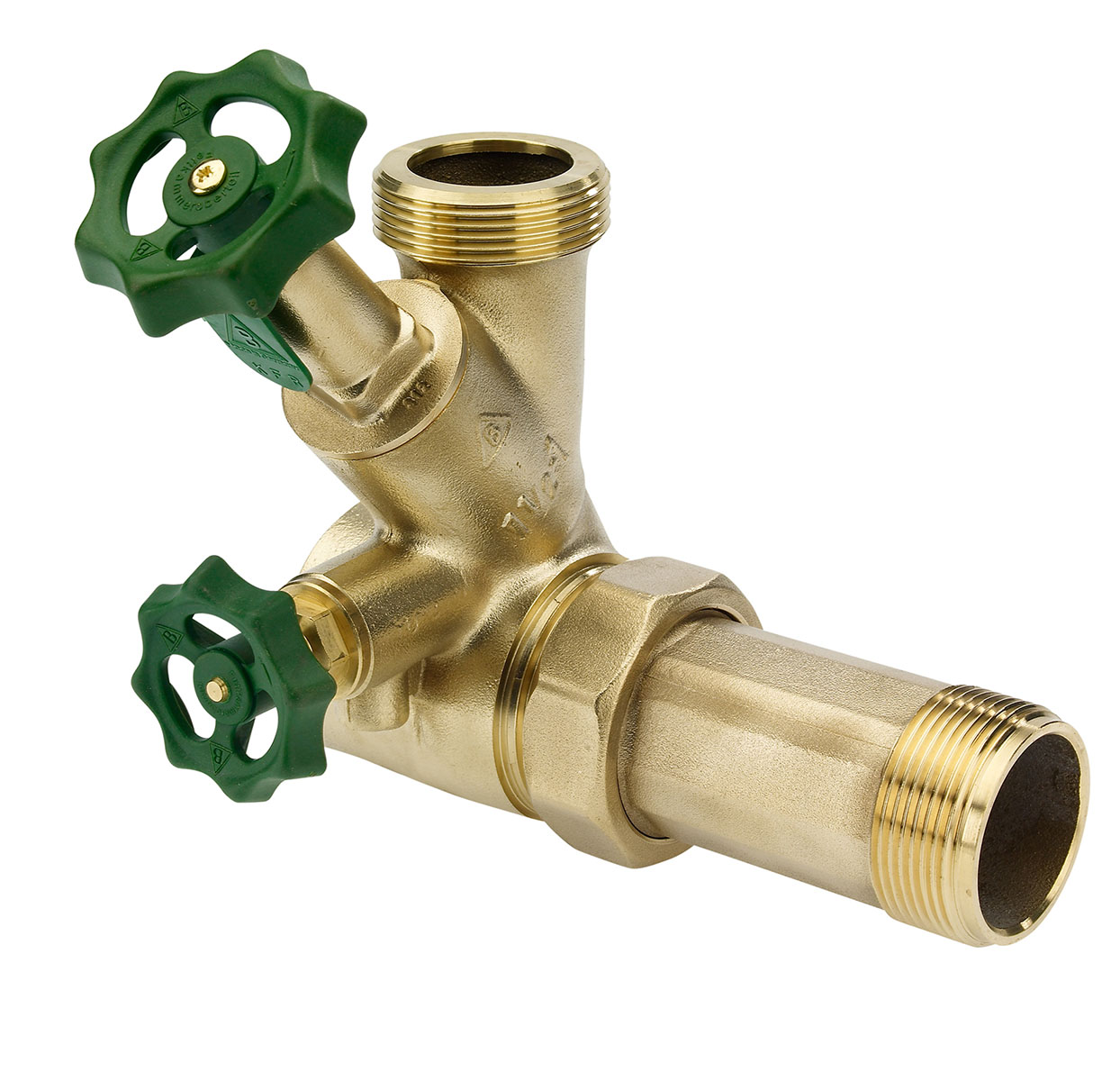 4007000 - CR-Brass Branch T-Valve Combined Free-flow and Backflow-preventer Body DN 50